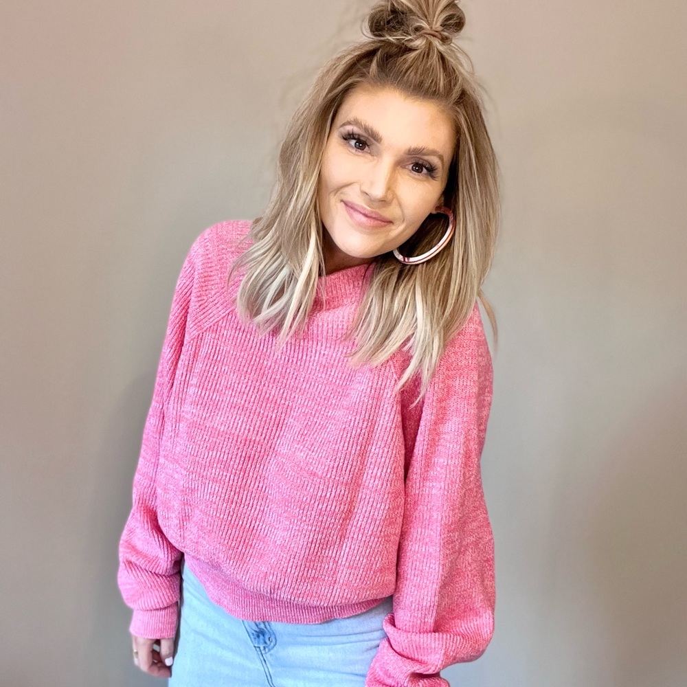 Oversized Free People pink sweater